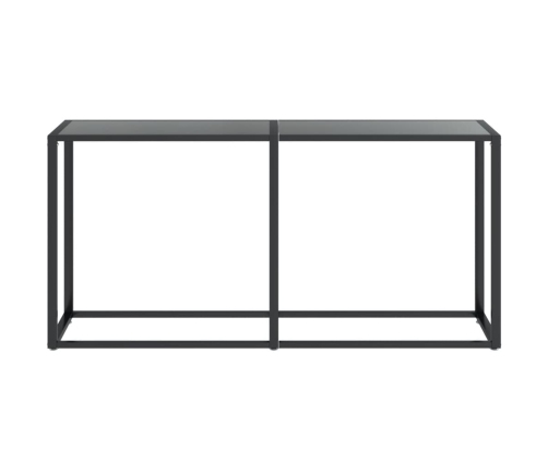 Mesa consola vidrio templado negro 160x35x75,5 cm