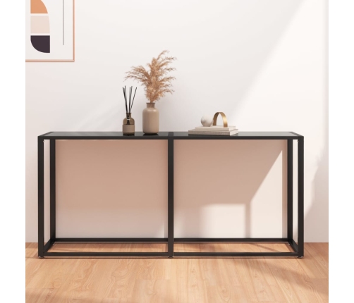 Mesa consola vidrio templado negro 160x35x75,5 cm