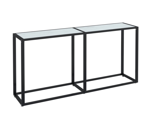 Mesa consola vidrio templado mármol blanco 160x35x75,5 cm