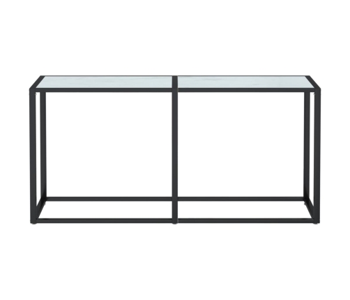 Mesa consola vidrio templado mármol blanco 160x35x75,5 cm