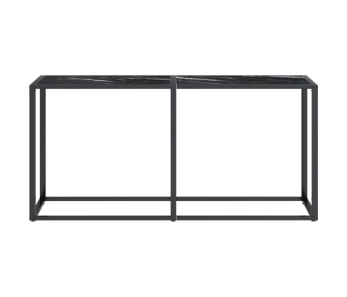 Mesa consola vidrio templado mármol negro 160x35x75,5 cm