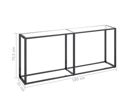 Mesa consola vidrio templado transparente 180x35x75,5 cm