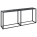 Mesa consola vidrio templado negro 180x35x75,5 cm