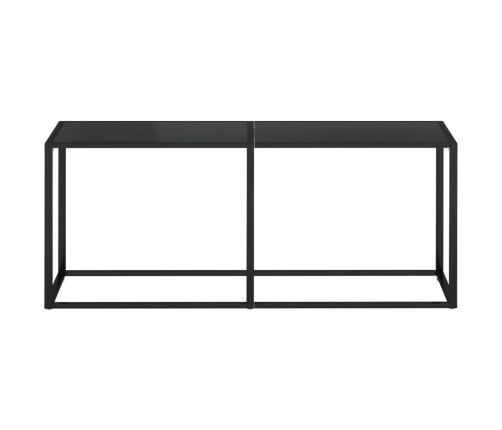 Mesa consola vidrio templado negro 180x35x75,5 cm