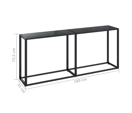 Mesa consola vidrio templado negro 180x35x75,5 cm