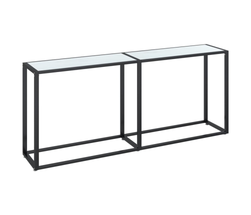 vidaXL Mesa consola vidrio templado mármol blanco 180x35x75,5 cm