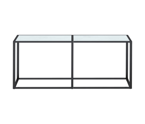 vidaXL Mesa consola vidrio templado mármol blanco 180x35x75,5 cm