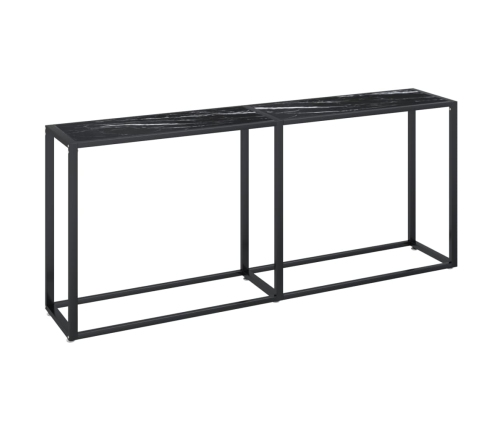 Mesa consola vidrio templado mármol negro 180x35x75,5 cm