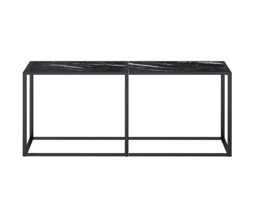 Mesa consola vidrio templado mármol negro 180x35x75,5 cm