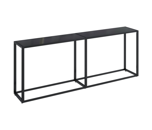 Mesa consola vidrio templado negro 200x35x75,5 cm