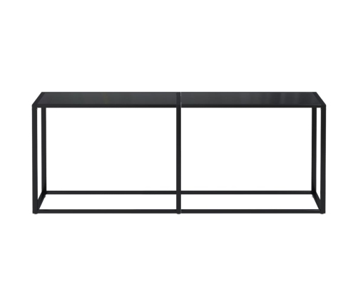 Mesa consola vidrio templado negro 200x35x75,5 cm