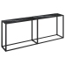 Mesa consola vidrio templado mármol negro 200x35x75,5 cm