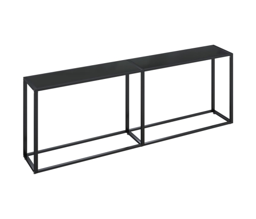 Mesa consola vidrio templado negro 220x35x75,5 cm