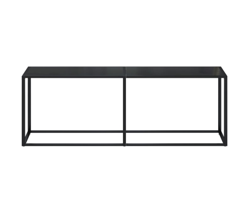 Mesa consola vidrio templado negro 220x35x75,5 cm