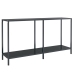 Mesa de consola vidrio templado negro 140x35x75,5 cm