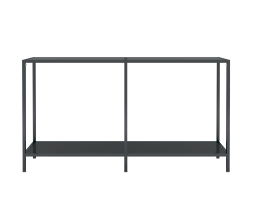 Mesa de consola vidrio templado negro 140x35x75,5 cm