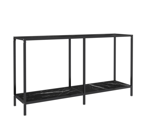 Mesa de consola vidrio templado negro 140x35x75,5 cm