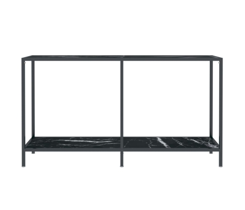 Mesa de consola vidrio templado negro 140x35x75,5 cm