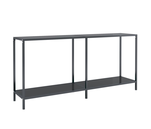 vidaXL Mesa consola vidrio templado negro 160x35x75,5 cm