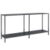 Mesa consola vidrio templado negro 160x35x75,5 cm