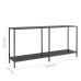 Mesa consola vidrio templado negro 160x35x75,5 cm