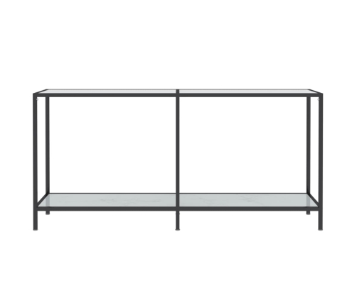 Mesa consola vidrio templado blanco 160x35x75,5 cm