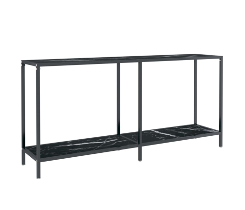 Mesa consola vidrio templado negro 160x35x75,5 cm