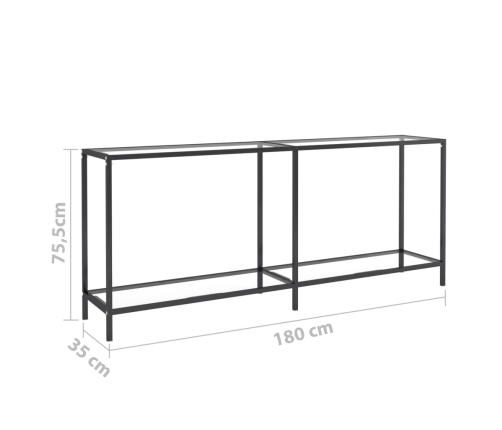 Mesa consola vidrio templado transparente 180x35x75,5 cm