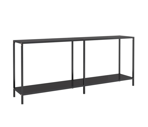 Mesa de consola vidrio templado negro 180x35x75,5 cm