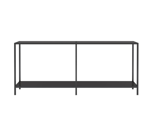 Mesa de consola vidrio templado negro 180x35x75,5 cm