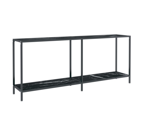 Mesa de consola vidrio templado negro 180x35x75,5 cm