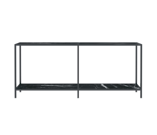 Mesa de consola vidrio templado negro 180x35x75,5 cm