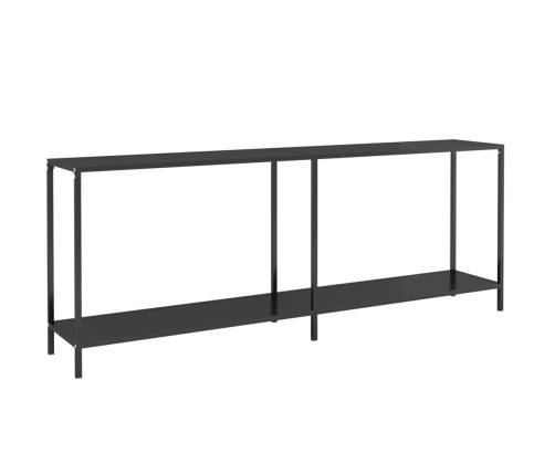 Mesa consola vidrio templado negro 200x35x75,5 cm