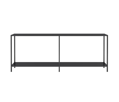 Mesa consola vidrio templado negro 200x35x75,5 cm