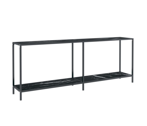 Mesa consola vidrio templado negro 200x35x75,5 cm