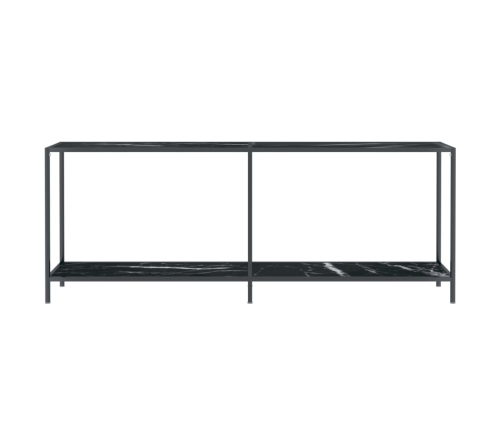 Mesa consola vidrio templado negro 200x35x75,5 cm