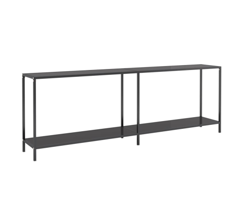 Mesa consola vidrio templado negro 220x35x75,5 cm