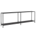 Mesa consola vidrio templado negro 220x35x75,5 cm