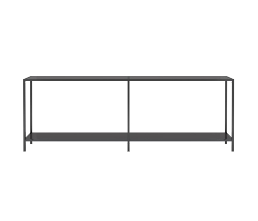 Mesa consola vidrio templado negro 220x35x75,5 cm