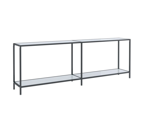 Mesa consola vidrio templado blanco 220x35x75,5 cm