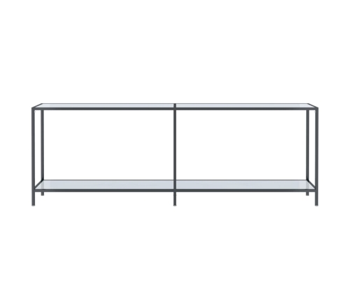 Mesa consola vidrio templado blanco 220x35x75,5 cm