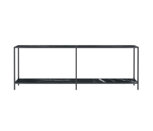 Mesa consola vidrio templado negro 220x35x75,5 cm