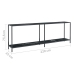 Mesa consola vidrio templado negro 220x35x75,5 cm