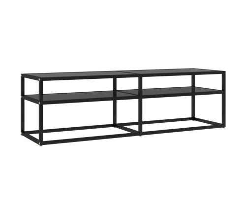 Mueble para TV vidrio templado negro 140x40x40,5 cm