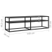 Mueble para TV vidrio templado negro 140x40x40,5 cm