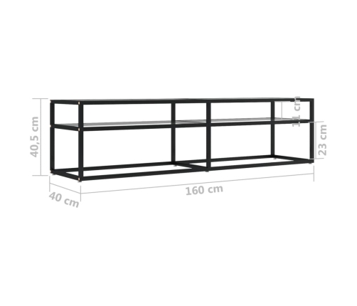 Mueble para TV vidrio templado transparente 160x40x40,5 cm