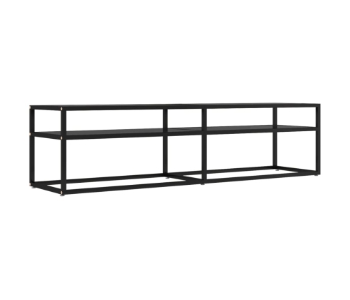 Mueble para TV vidrio templado negro 160x40x40,5 cm