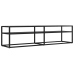 Mueble para TV vidrio templado negro 160x40x40,5 cm