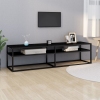 Mueble para TV vidrio templado negro 160x40x40,5 cm