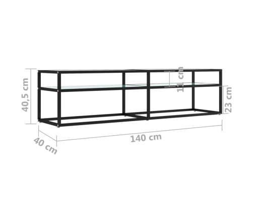 vidaXL Mueble de TV vidrio templado color mármol blanco 160x40x40,5 cm